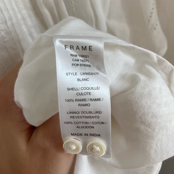 Frame Lace Pintuck Pinafore Dress Blanc M - Picture 9 of 12